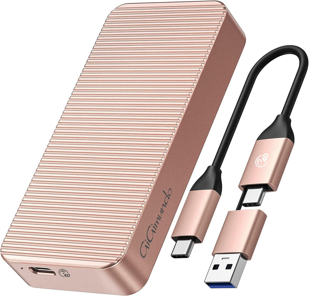 GiGimundo Boîtier SSD M.2 NVMe, Aluminium USB C Boîtier NVMe M Key(10 Gbit/s)  avec UASP, Prise en Charge jusqu'à 4 to NVMe M-Key/M+B Key SSD  (2230/2242/2260/2280), sans Outil(HBM2-10G) : : Informatique