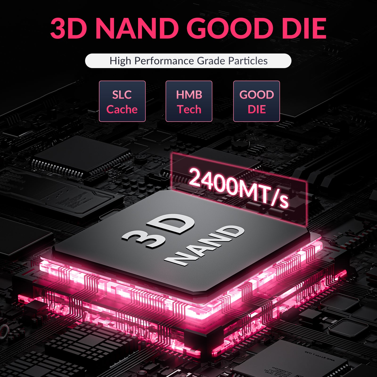 GiGimundo G7400 SSD NVMe PCIe Gen4.0x4 3D NAND with HMB/SLC Buffer Technology/Trim Function